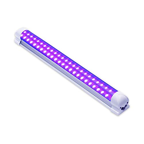 Fanuse 10W Luz de Discoteca UV LED Tubo Integrado de Luz Negra LáMpara de Curado UV Tubo de Luz LED Violeta para Pintura Corporal de Fiesta de Luz Negra (Enchufe de la EU)
