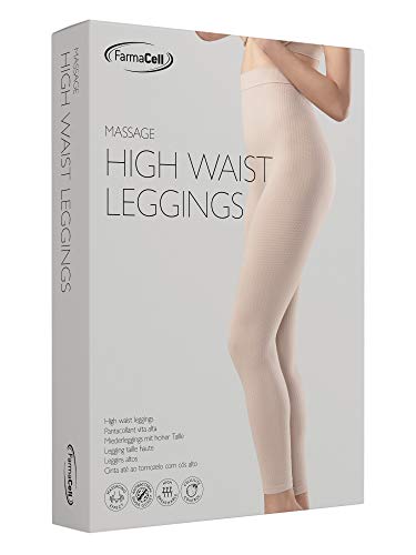 Farmacell 133 (Negro, L/XL) Pantalones Leggings de Talle Alto con Efecto masajeador y Anti-Celulitis