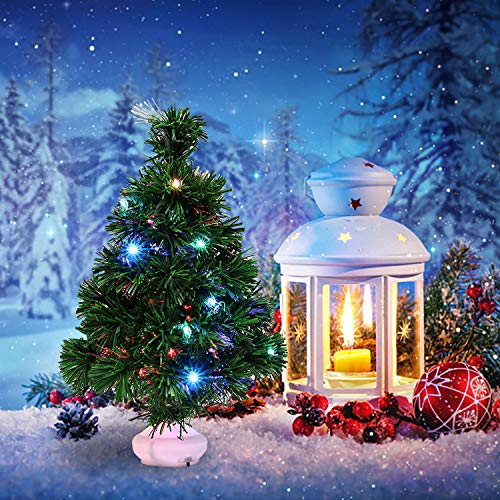 Fascigirl Mini Arbol Navidad, LED Mini Arbol Navidad Luces Árbol de Navidad de Mesa 47cm Decoración de Mesa de Navidad Pequeño Árbol de Navidad Artificial para Decoración