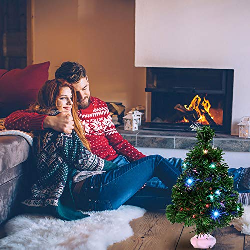 Fascigirl Mini Arbol Navidad, LED Mini Arbol Navidad Luces Árbol de Navidad de Mesa 47cm Decoración de Mesa de Navidad Pequeño Árbol de Navidad Artificial para Decoración