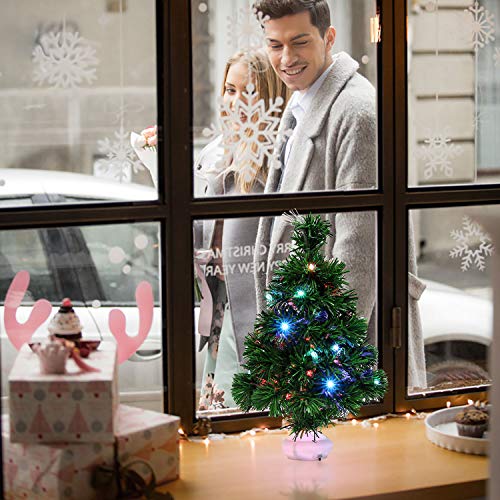 Fascigirl Mini Arbol Navidad, LED Mini Arbol Navidad Luces Árbol de Navidad de Mesa 47cm Decoración de Mesa de Navidad Pequeño Árbol de Navidad Artificial para Decoración