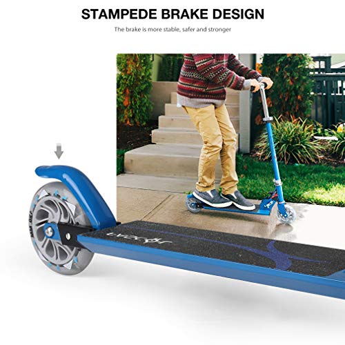 Fascol Patinete para niños, Scooter Patinete Infantil Plegable de Dos Ruedas , Manillar de Altura Regulable y Plegable,Blue