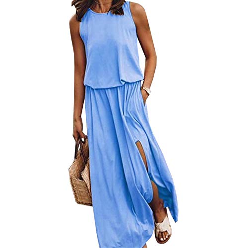 Fashion 2020 - Vestido de verano para mujer, largo, sin mangas, casual, sexy, tallas grandes -  -  XX-Large