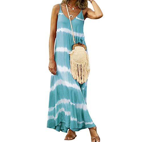Fashion 2020 - Vestido de verano para mujer, largo, sin mangas, casual, sexy, tallas grandes -  -  XX-Large