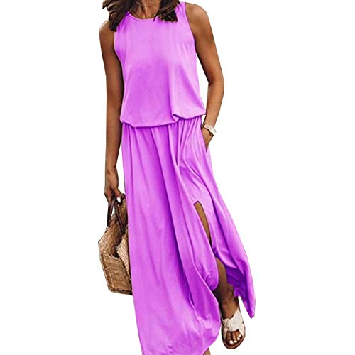 Fashion 2020 - Vestido de verano para mujer, largo, sin mangas, casual, sexy, tallas grandes -  -  XX-Large