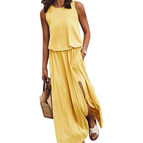 Fashion 2020 - Vestido de verano para mujer, largo, sin mangas, casual, sexy, tallas grandes -  -  XX-Large