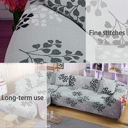 Fashion·LIFE Fundas de sofá Life 1 Plaza Funda de Sofá Elástica Cubre para Silla o Sillón en Tejido Elástico Estampado,Blanco grisáceo