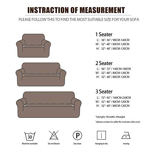 Fashion·LIFE Fundas de sofá Life 1 Plaza Funda de Sofá Elástica Cubre para Silla o Sillón en Tejido Elástico Estampado,Blanco grisáceo