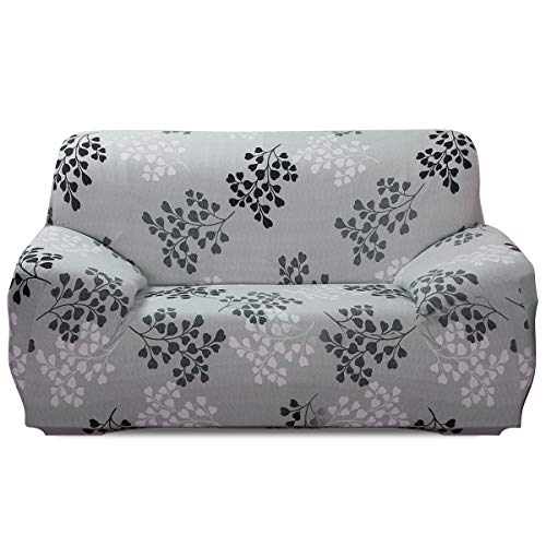 Fashion·LIFE Fundas de sofá Life 1 Plaza Funda de Sofá Elástica Cubre para Silla o Sillón en Tejido Elástico Estampado,Blanco grisáceo