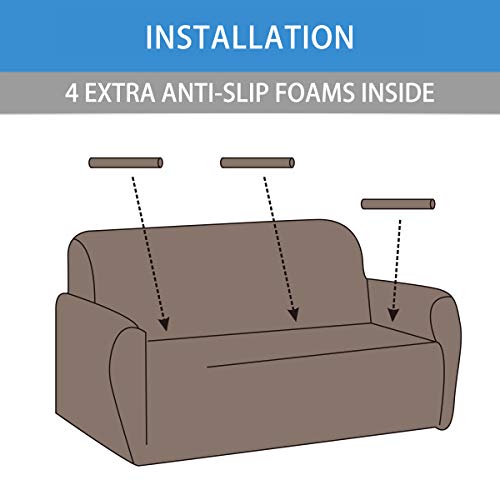 Fashion·LIFE Fundas de sofá Life 1 Plaza Funda de Sofá Elástica Cubre para Silla o Sillón en Tejido Elástico Estampado,Rosado