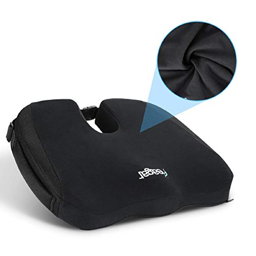 Feagar Cojín Coxis Gel para Silla de Oficina Cojín Antiescaras de Espuma de Memoria con Capa de Gel, Cojín para Silla de Escritorio, Gaming/Juego, Negro