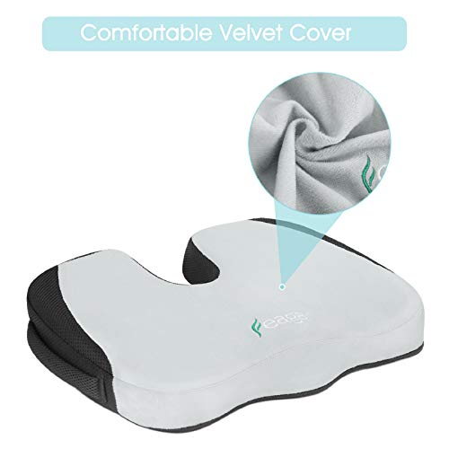 Feagar Cojin Coxis para Silla, Cojín para Asientos del Coche, sofá, Silla Oficina - Cojines en U Forma almorranas de Espuma Memoria - Alivio de Espalda y Ciática