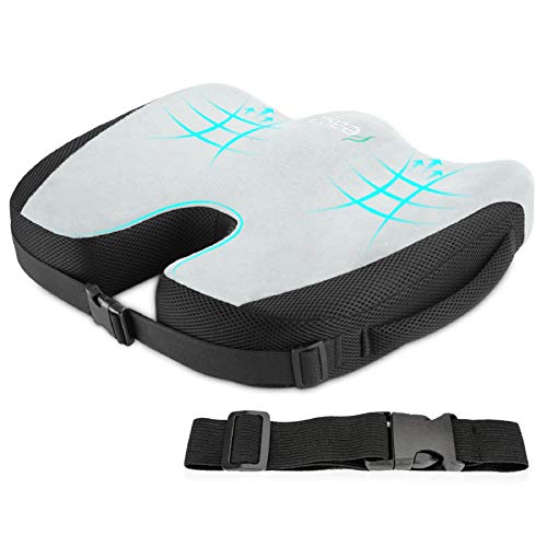 Feagar Cojin Coxis para Silla, Cojín para Asientos del Coche, sofá, Silla Oficina - Cojines en U Forma almorranas de Espuma Memoria - Alivio de Espalda y Ciática