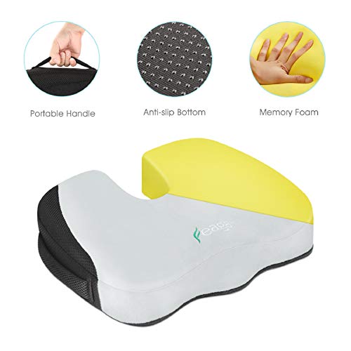 Feagar Cojin Coxis para Silla, Cojín para Asientos del Coche, sofá, Silla Oficina - Cojines en U Forma almorranas de Espuma Memoria - Alivio de Espalda y Ciática