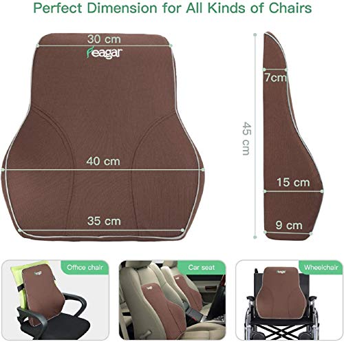 Feagar Repaldo Lumbar para Silla Oficina, Cojin Lumbar Coche con Esponja Memoria, Almohada Lumbar, Soporte Lumbar Coche, Apoyo a la Espalda