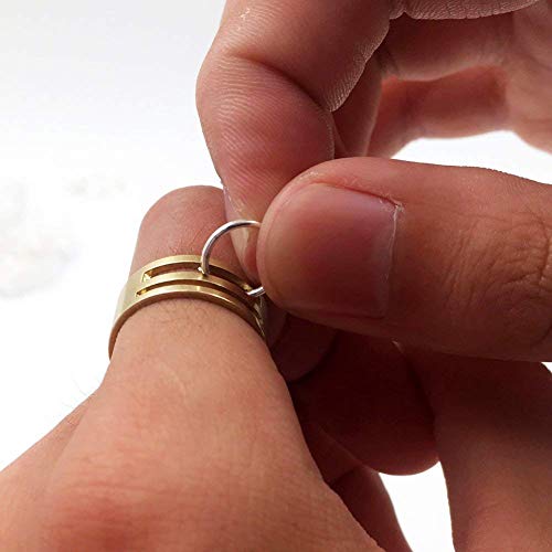 Febbya Anillas Abiertas,1600 Piezas Anillos de Salto Redondo Solo Aro Abra los Anillos para Collar Pulsera Joyería Plata Hierro 4-10mm