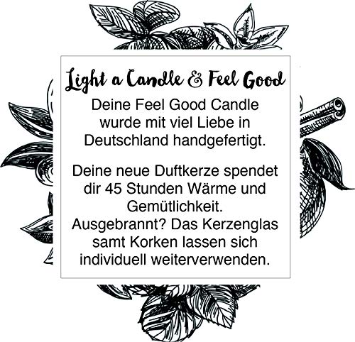 FEEL Good Candle – Vela aromática en vaso – Vela con diseño como regalo para mujeres y para decoración (la Vie est Belle, eucalipto)