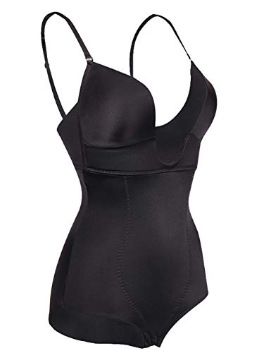 FeelinGirl Fajas Ajustables sin Costuras con Escote en U Forma Color Sólido Braga Moldeado Faja Falda Reductora Liso M ES 38-40