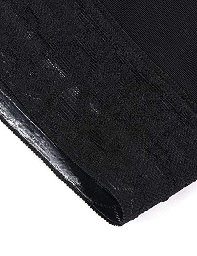 FeelinGirl Mujer Braga Moldeado Sexy Cadera Descubierta Shapewear Butt Lifter Control de Panza Ropa Interior Faja de Encaje sin Costuras Negro ES 38-40