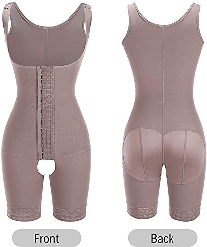 FeelinGirl Mujer Faja Reductora Chaleco sin Costura Corsé Bustier Ajustable Tirantes Faja Aabdominal Marrón S/Talla 34-36