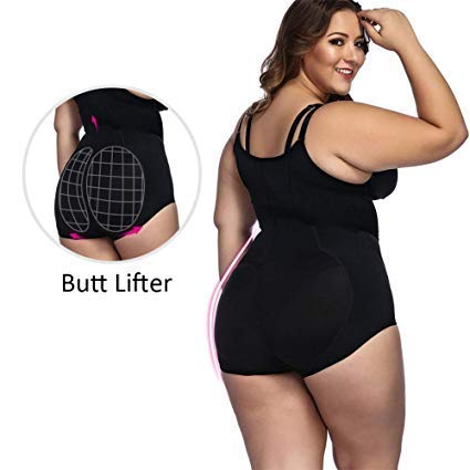 FeelinGirl Mujer Faja Reductora con Cinta Ajustable Corsé Bustier Ajustable Cremallera Shapewear Corset Waist Trainer Negro 3XL/Talla 46-48