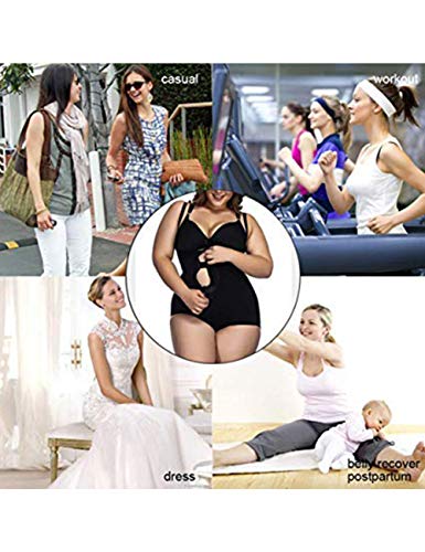 FeelinGirl Mujer Faja Reductora con Cinta Ajustable Corsé Bustier Ajustable Cremallera Shapewear Corset Waist Trainer Negro XL/Talla 42-44