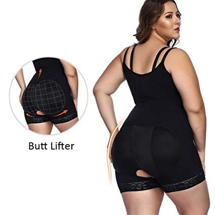 FeelinGirl Mujer Faja Reductora con Cinta Ajustable Corsé Bustier Ajustable Cremallera Shapewear Corset Waist Trainer Negro XXL/Talla 44-46