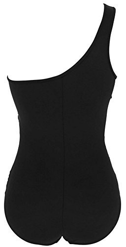 FeelinGirl Mujer Monokini con Uno/Dos Tirantes Traje de Baño de Una Pieza Talla Grande Un Tirante-Negro 3XL/Talla 50