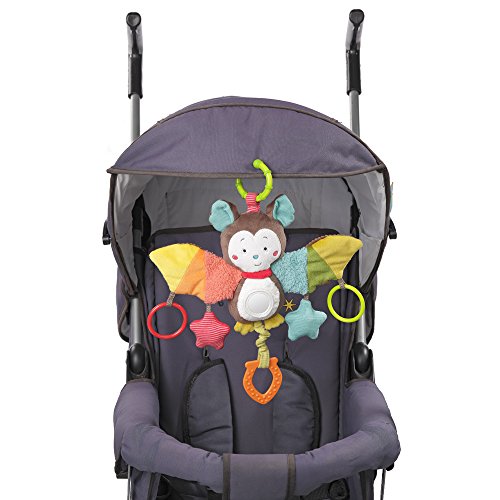 Fehn Activity Bat juguete colgantes para bebé - Juguetes colgantes para bebé (Multicolor, Asiento de bebé para coche, Cochecito/carrito de bebé, Niño/niña, De plástico, Lavado de manos, 250 mm)