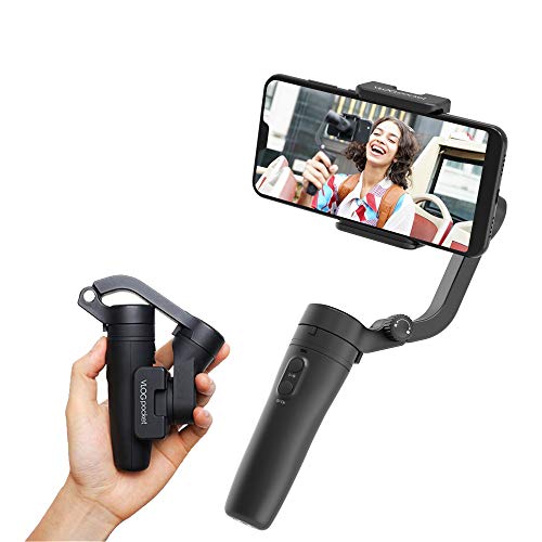 FeiyuTech Vlogpocket Estabilizador Pare Móvil,Más Ligero Handheld 3-Ejes Gimbal Stabilizer Pare iPhone/Samsung/Huawei/XiaoMi,Negro