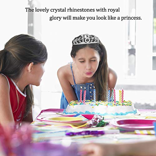 Feliz Cumpleaños 18th,18th Plata Cristal Tiara Corona de Cumpleaños, Banda de Satén Brillante Rose Gold 18th Birthday Sash, Regalo de 18 Cumpleaños