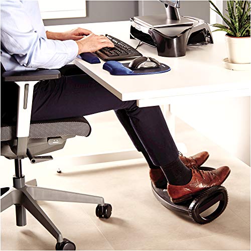 Fellowes - Smart Rocker - Reposapiés Ergonómico Ajustable en Altura - Soporte para Apoyo de Pies Inclinable para Oficina y Hogar - Certificación FIRA. Color Negro