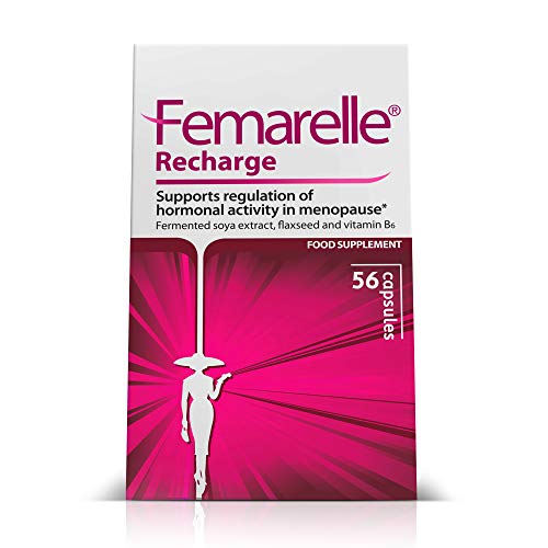 Femarelle Recharge Menopause Relief for Hot Flashes, Night Sweats, Mood Swings & More. Clinically Shown to Relieve Menopausal Symptoms -1 Month Supply