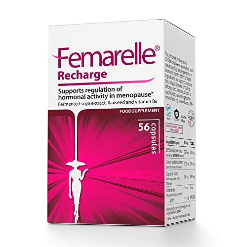 Femarelle Recharge Menopause Relief for Hot Flashes, Night Sweats, Mood Swings & More. Clinically Shown to Relieve Menopausal Symptoms -1 Month Supply