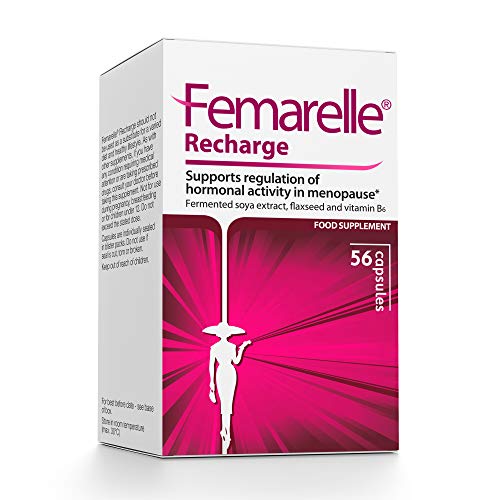 Femarelle Recharge Menopause Relief for Hot Flashes, Night Sweats, Mood Swings & More. Clinically Shown to Relieve Menopausal Symptoms -1 Month Supply
