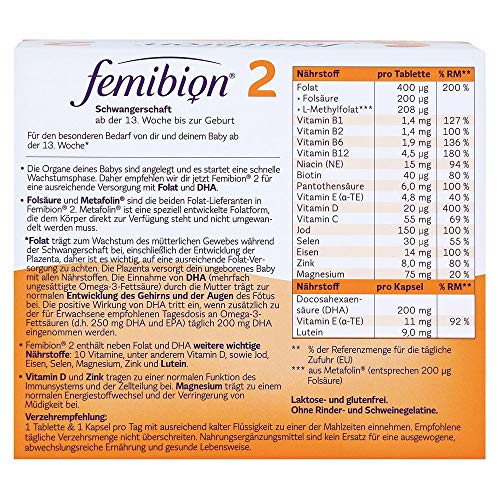 Femibion 2 Schwangerschaft Tagesportionen, 56 pzas Tabletas