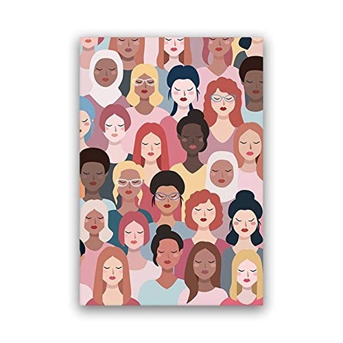Feministas Poster Girl Power laminas regalo de las muchachas Empowered Women Modern Pared lona de arte de pintura de la mujer Imagen pared del sitio Foto stampata ( Size (Inch) : 30x40 cm No Frame )