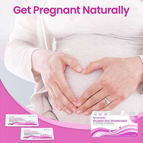 Femometer 20 test de ovulación 20 mIU/ml, Resultados Precisos con la App (iOS & Android) Reconocimiento Automático de los Resultados de las Pruebas