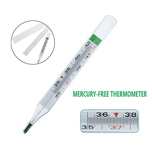Fengstore - Termómetro de vidrio (escala doble, sin mercurio, sin mercurio)