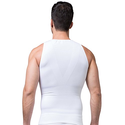 FEOYA - Chaleco sin Costrua con Faja Reductora para Hombre Absorción de Sudor Suave Shapewear Body para Boda Fiesta Vida Cotidiana - Blanco - XL