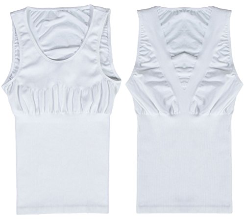 FEOYA - Chaleco sin Costrua con Faja Reductora para Hombre Absorción de Sudor Suave Shapewear Body para Boda Fiesta Vida Cotidiana - Blanco - XL