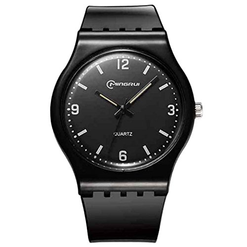 Feoya Dulce Analógico Reloj Infantil de Pulsera de Cuarzo con Agujas de Luz Noctilucente Watch para Mujer Chicas Chiquitas Adolescentes Estudiantes - Talla L - Negro