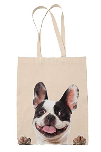 Fernch Bulldog Bolsa de la compra reutilizable, regalo impreso, respetuoso con el medio ambiente, elegante bolsa de hombro, gran regalo o regalo para cualquier amante de los perros
