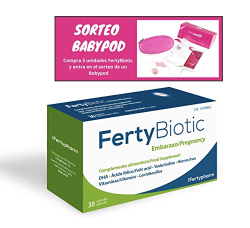 FERTYBIOTIC Embarazo | Complemento Vitamínico Para Embarazo y Lactancia Con Ácido Fólico, Vitaminas, Hierro, Yodo, Magnesio, Zinc, DHA | 30 Cápsulas