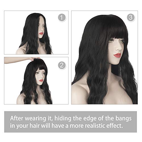 FESHFEN Flequillo Postizo Pelo Natural, Humano 100% Remy Hair de Cabello Natural Clip Una Pieza Flequillo Postizos Naturales para Mujer