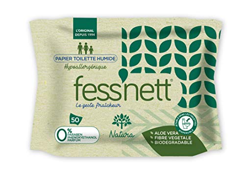 Fess Nett Natura - Papel higiénico húmedo (paquete de 50 unidades)