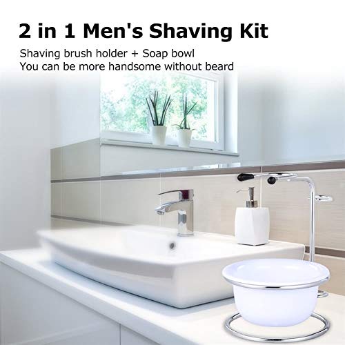 Fgnaoc 2 en 1 de los Hombres Titular de Afeitar Kit de brocha de Afeitar + Jabón Bol Hombre Barba jabón de Afeitar Tazón,El Mejor Sentimiento del Mundo