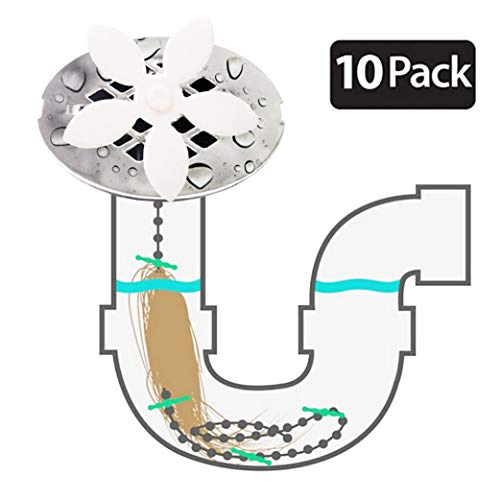 FIBOUND ducha drenaje pelo Catcher(paquete de 10 unidades)– nunca limpiar un Satura drenaje de nuevo,para evitar atascos, retirar el pelo y protección frente atoramientos.