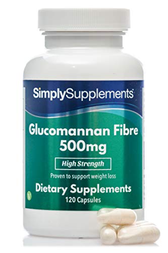 Fibra de Glucomanano 500mg - Apto para veganos - 120 Cápsulas - SimplySupplements