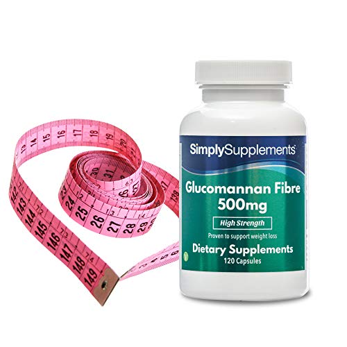 Fibra de Glucomanano 500mg - Apto para veganos - 120 Cápsulas - SimplySupplements
